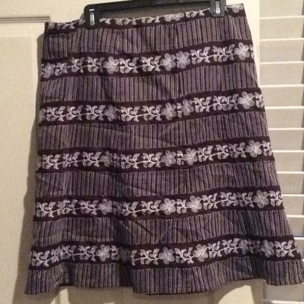 Embroidered A-Line Skirt